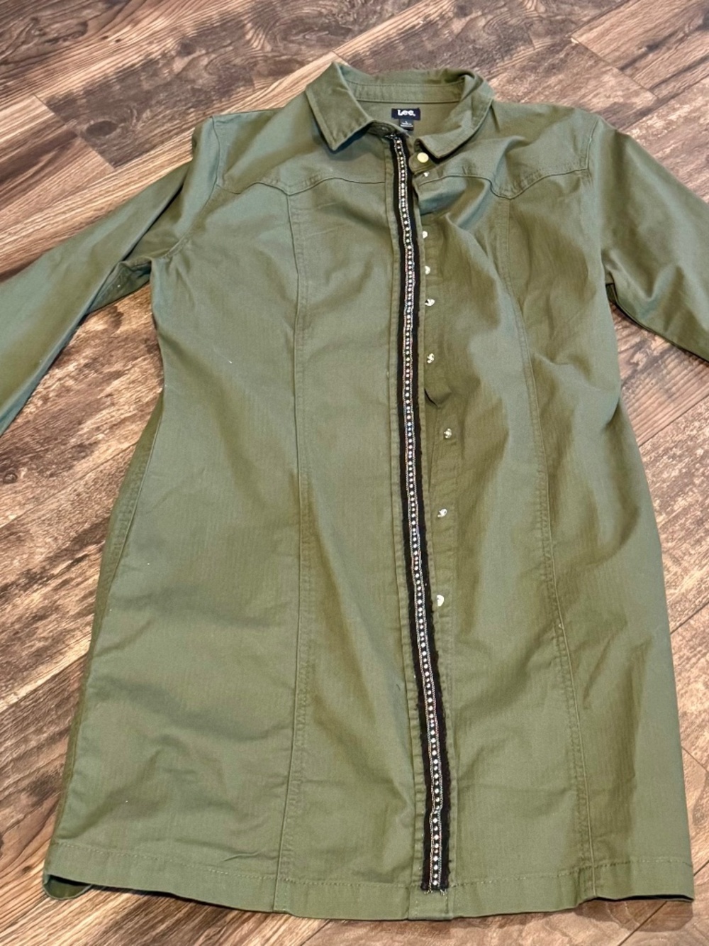 Dark Green Upcycled Lee Dress